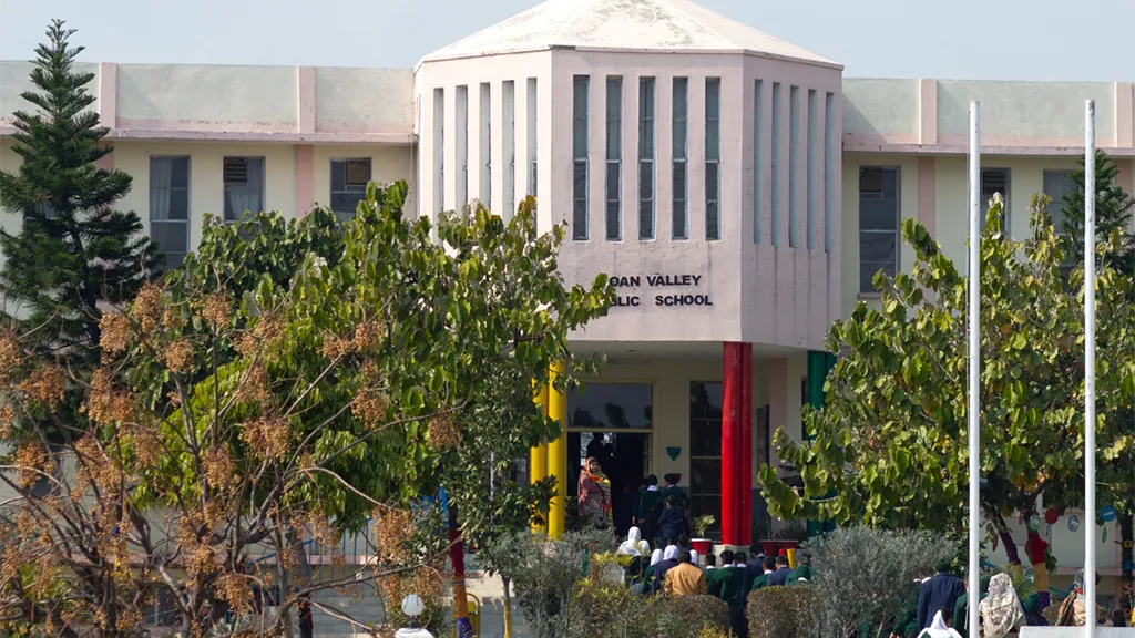 Arriving for school at Soan Valley Public School