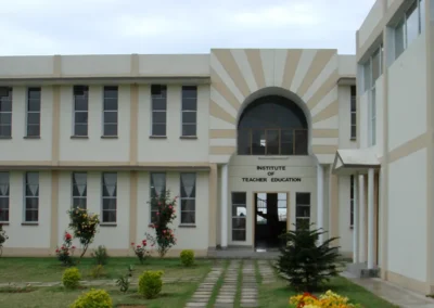 The courtyard at the Joan Atkinson College of Teacher Education